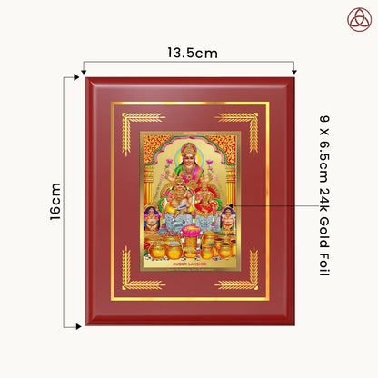 Lakshmi Kuber | Divine Wealth Duo Wall & Tabletop Photo Frame in 24K Gold Plated Foil