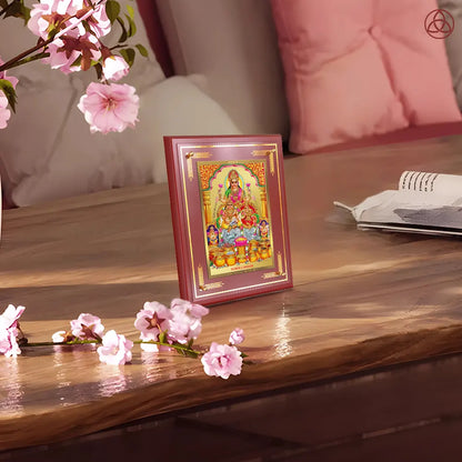 Lakshmi Kuber | Divine Wealth Duo Wall & Tabletop Photo Frame in 24K Gold Plated Foil