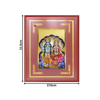 Lakshmi Vishnu | Divine Consort Wall and Tabletop Photo Frame in 24K Gold Plated Foil