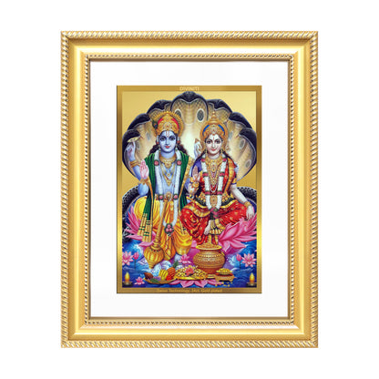 Lakshmi Vishnu | Divine Consort Wall Mount Photo Frame in 24K Gold Plated Foil