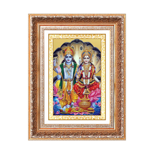 Lakshmi Vishnu | Divine Consort Wall Mount Photo Frame in 24K Gold Plated Foil