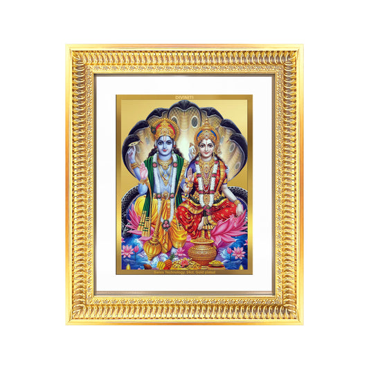 Lakshmi Vishnu | Divine Consort Wall Mount Photo Frame in 24K Gold Plated Foil