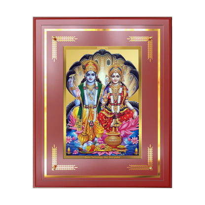 Lakshmi Vishnu | Divine Consort Wall Mount Photo Frame in 24K Gold Plated Foil