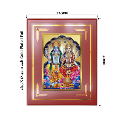Lakshmi Vishnu | Divine Consort Wall Mount Photo Frame in 24K Gold Plated Foil