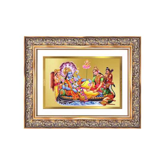 Lakshmi Vishnu Kshir Sagar | Divine Abode Wall Mount Photo Frame in 24K Gold Plated Foil