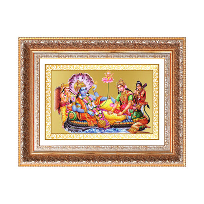 Lakshmi Vishnu Kshir Sagar | Divine Abode Wall Mount Photo Frame in 24K Gold Plated Foil