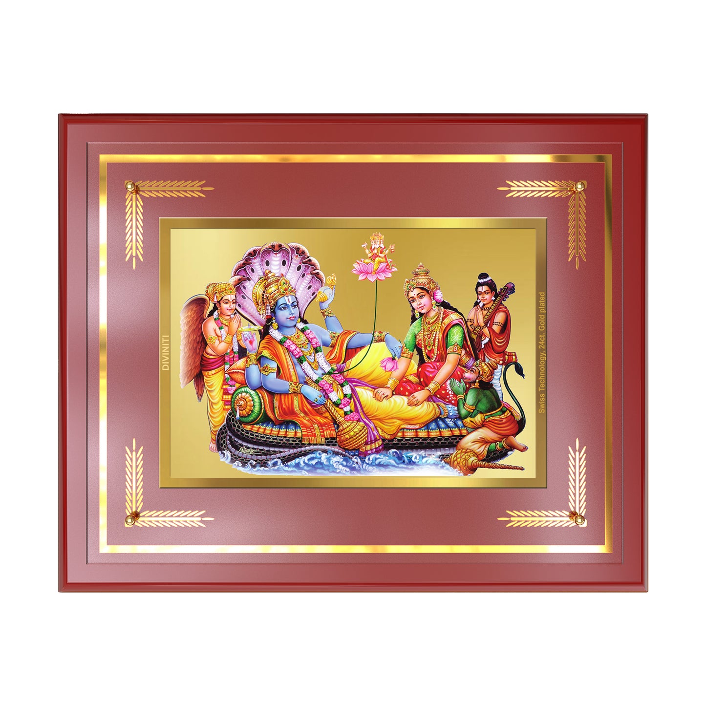 Lakshmi Vishnu Kshir Sagar | Divine Abode Wall Mount Photo Frame in 24K Gold Plated Foil
