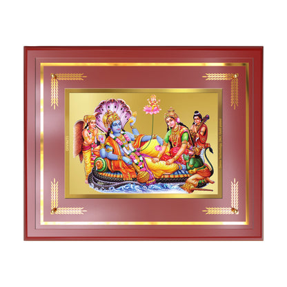 Lakshmi Vishnu Kshir Sagar | Divine Abode Wall Mount Photo Frame in 24K Gold Plated Foil