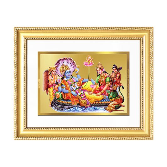 Lakshmi Vishnu Kshir Sagar | Divine Abode Wall Mount Photo Frame in 24K Gold Plated Foil