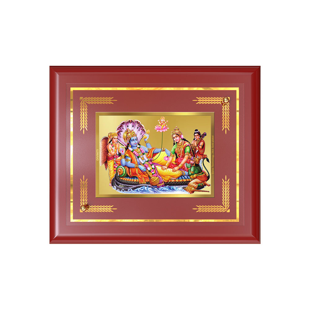 Lakshmi Vishnu Kshir Sagar | Divine Abode Wall & Tabletop Frame in 24K Gold Plated Foil