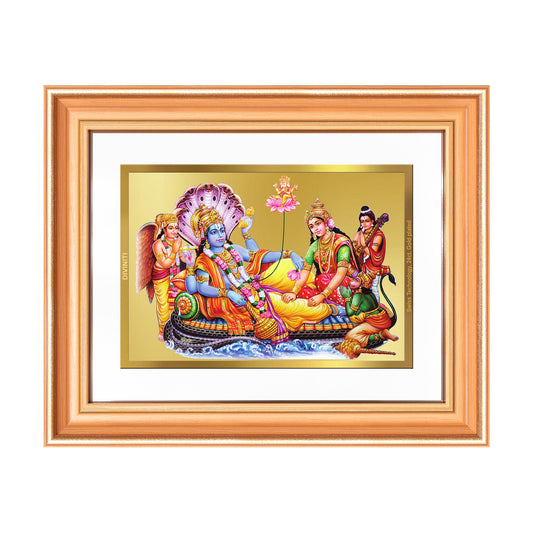Lakshmi Vishnu Kshir Sagar | Divine Abode Wall Mount Photo Frame in 24K Gold Plated Foil