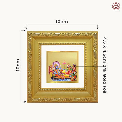 Lakshmi Vishnu Kshir Sagar | Divine Abode Tabletop Frame in 24K Gold Plated Foil