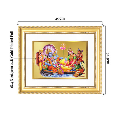 Lakshmi Vishnu Kshir Sagar | Divine Abode Wall Mount Photo Frame in 24K Gold Plated Foil