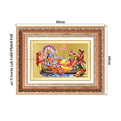 Lakshmi Vishnu Kshir Sagar | Divine Abode Wall Mount Photo Frame in 24K Gold Plated Foil