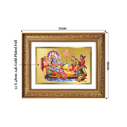Lakshmi Vishnu Kshir Sagar | Divine Abode Wall Mount Photo Frame in 24K Gold Plated Foil