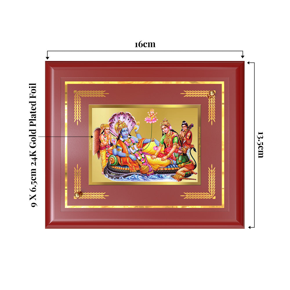 Lakshmi Vishnu Kshir Sagar | Divine Abode Wall & Tabletop Frame in 24K Gold Plated Foil