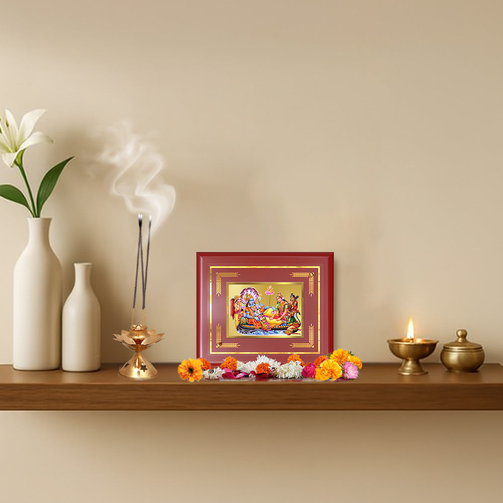 Lakshmi Vishnu Kshir Sagar | Divine Abode Wall & Tabletop Frame in 24K Gold Plated Foil
