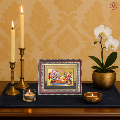 Lakshmi Vishnu Kshir Sagar | Divine Abode Wall & Tabletop Photo Frame in 24K Gold Plated Foil