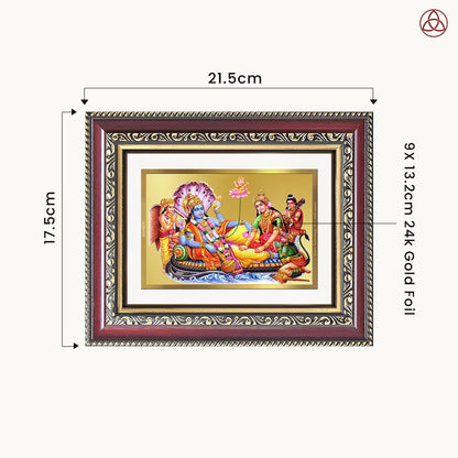 Lakshmi Vishnu Kshir Sagar | Divine Abode Wall & Tabletop Photo Frame in 24K Gold Plated Foil