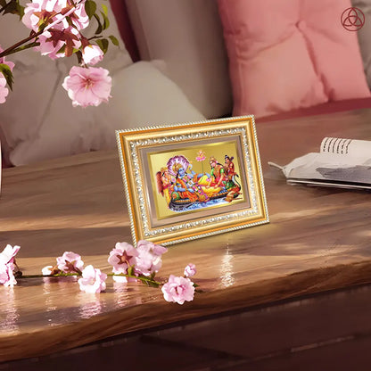 Lakshmi Vishnu Ananta | Divine Abode Wall & Tabletop Photo Frame in 24K Gold Plated Foil