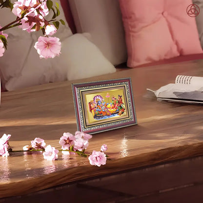 Lakshmi Vishnu Kshir Sagar | Divine Abode Wall & Tabletop Photo Frame in 24K Gold Plated Foil
