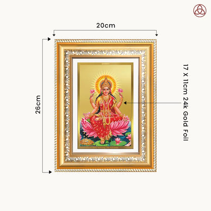 Goddess Lakshmi | Devi of Wealth & Prosperity Wall & Tabletop Photo Frame in 24K Gold Plated Foil