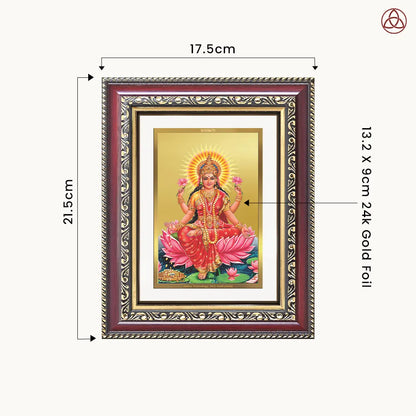 Goddess Lakshmi | Devi of Wealth & Prosperity Wall & Tabletop Photo Frame in 24K Gold Plated Foil