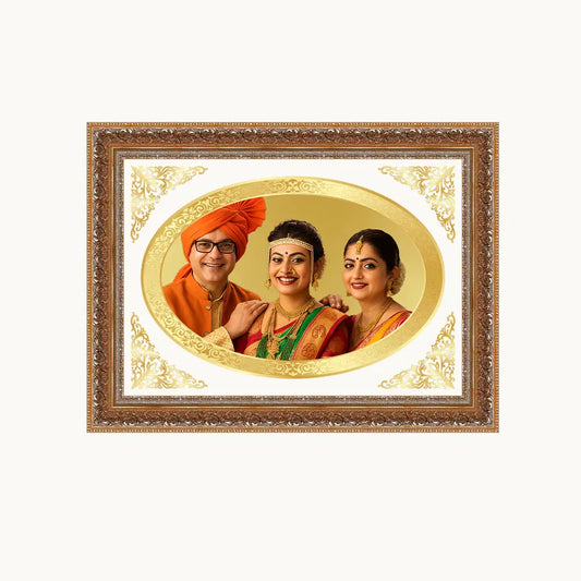 Portrait on Gold Immortalise Your Legacy Landscape Oval Photo Frame in 24K Gold Plated Foil