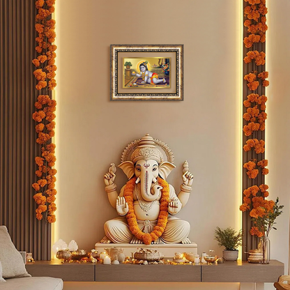 Diviniti 24K Gold Plated Laddu Gopal (Classic) Divine Wall Frame for Home Mandir & Office Decor | Luxury Spiritual Gift