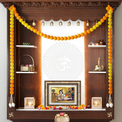 Diviniti 24K Gold Plated Laddu Gopal (Classic) Divine Wall Frame for Home Mandir & Office Decor | Luxury Spiritual Gift