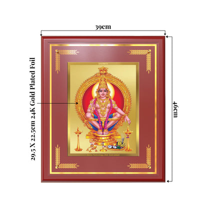 Lord Ayyappan | Hariharan for Wall Mount Photo Frame in 24K Gold Plated Foil