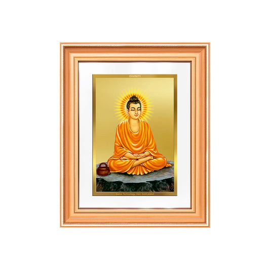 Lord Buddha| Car Dashbaord Wall & Tabletop Frame in 24K Gold Plated Foil