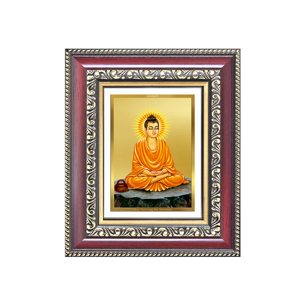Lord Buddha | Divine Wall & Tabletop Frame in 24K Gold Plated Foil
