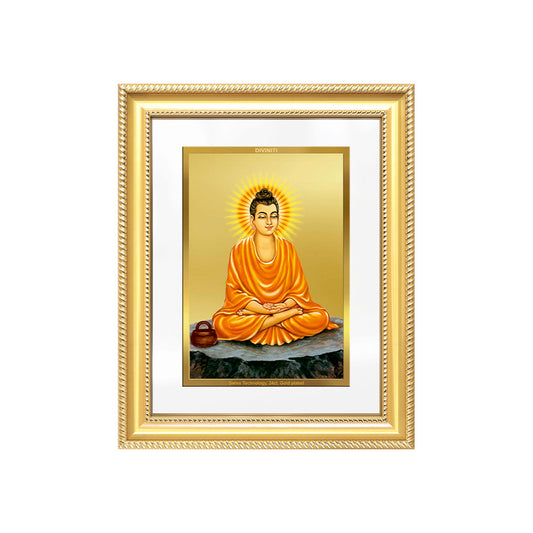 Lord Buddha| Car Dashbaord Wall & Tabletop Frame in 24K Gold Plated Foil