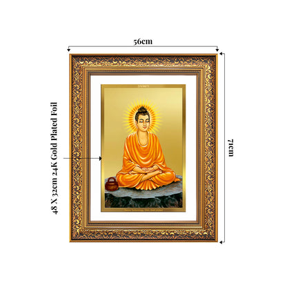 Lord Buddha | Gautam Buddha Wall Photo Frame in 24K Gold Plated Foil