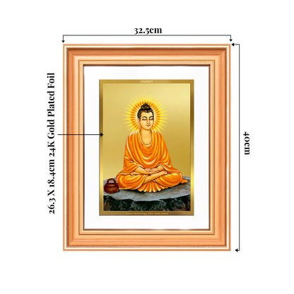 Lord Buddha| Car Dashbaord Wall & Tabletop Frame in 24K Gold Plated Foil