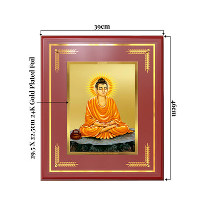 Lord Buddha| Car Dashbaord Wall & Tabletop Frame in 24K Gold Plated Foil