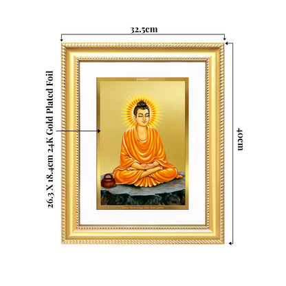 Lord Buddha| Car Dashbaord Wall & Tabletop Frame in 24K Gold Plated Foil
