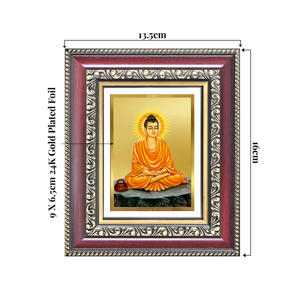 Lord Buddha | Divine Wall & Tabletop Frame in 24K Gold Plated Foil