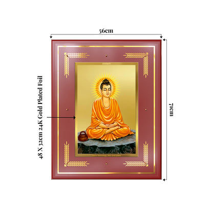Lord Buddha | Gautam Buddha Wall Photo Frame in 24K Gold Plated Foil