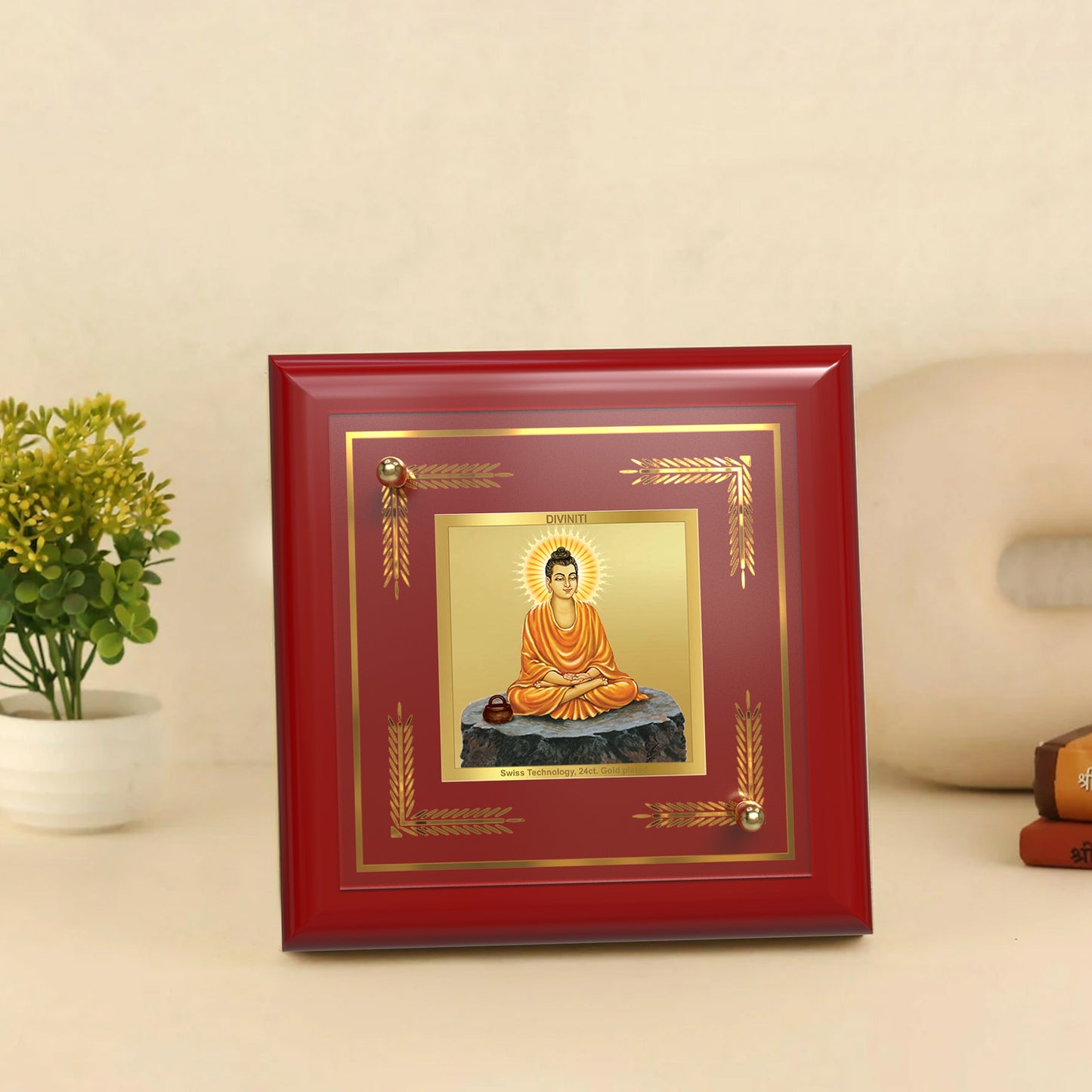 Lord Buddha | Divine Tabletop Frame in 24K Gold Plated Foil