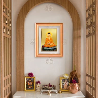 Lord Buddha| Car Dashbaord Wall & Tabletop Frame in 24K Gold Plated Foil