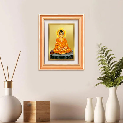 Lord Buddha| Car Dashbaord Wall & Tabletop Frame in 24K Gold Plated Foil