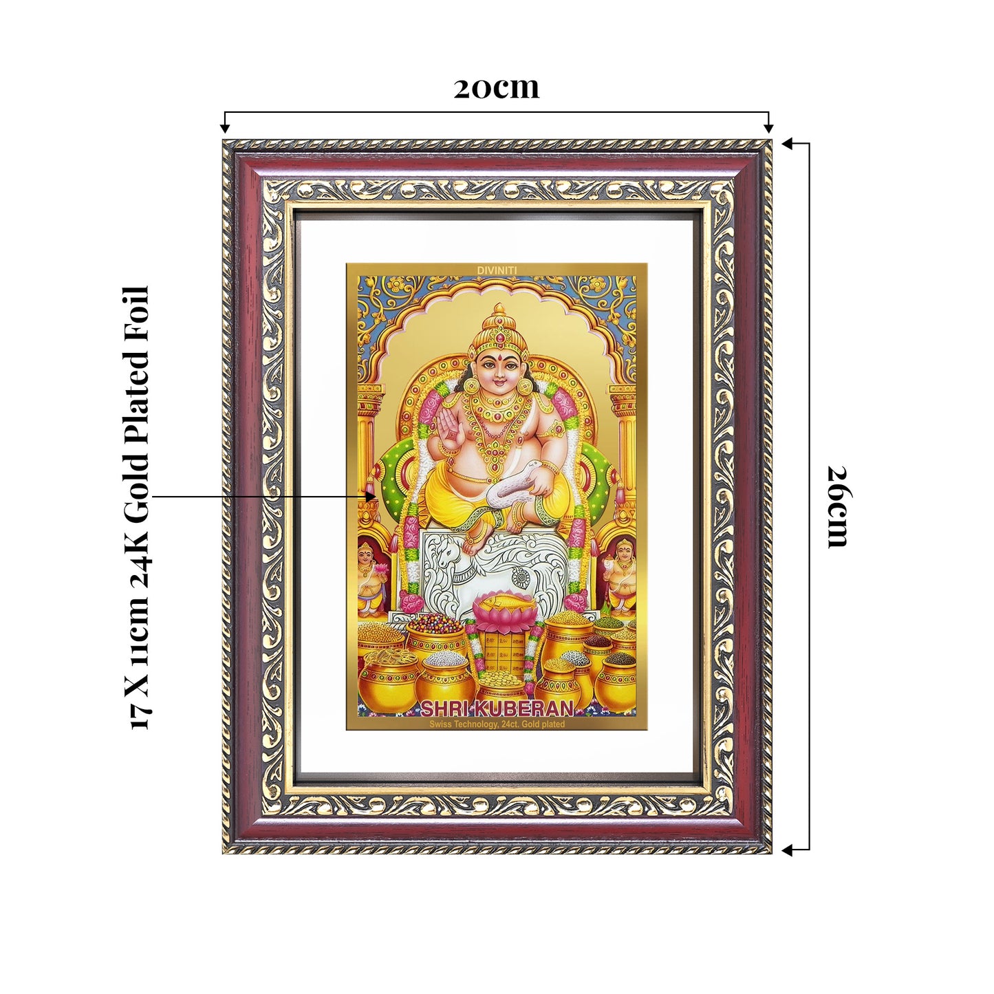Lord Kuber | God of Wealth Wall and Tabletop Photo Frame in 24K Gold Plated Foil