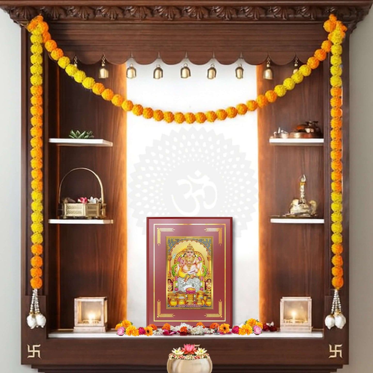 Lord Kuber | God of Wealth Wall and Tabletop Photo Frame in 24K Gold Plated Foil