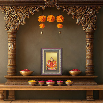 Lord Siddhivinayak | Ganesha Wall and Tabletop Photo Frame in 24K Gold Plated Foil