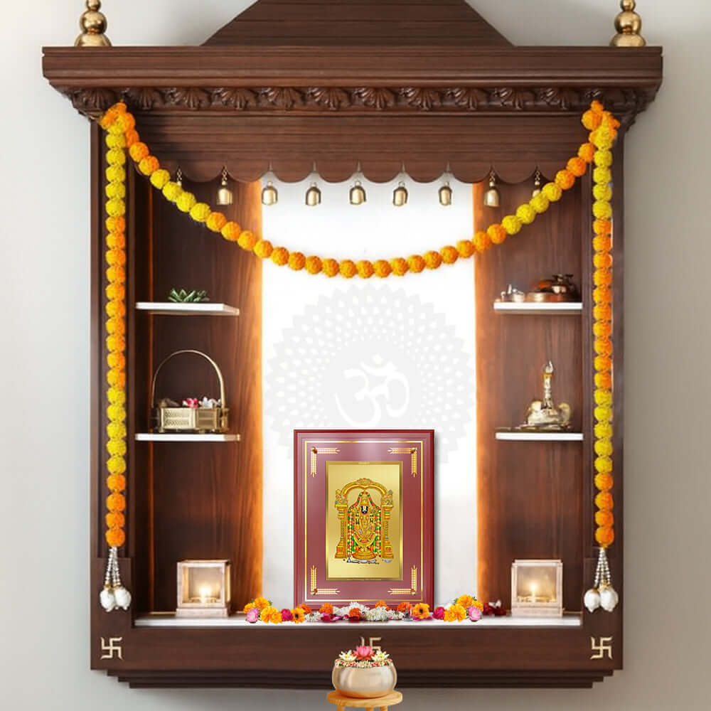 Lord Tirupati Balaji | Sri Venkateswara Wall and Tabletop Photo Frame in 24K Gold Plated Foil
