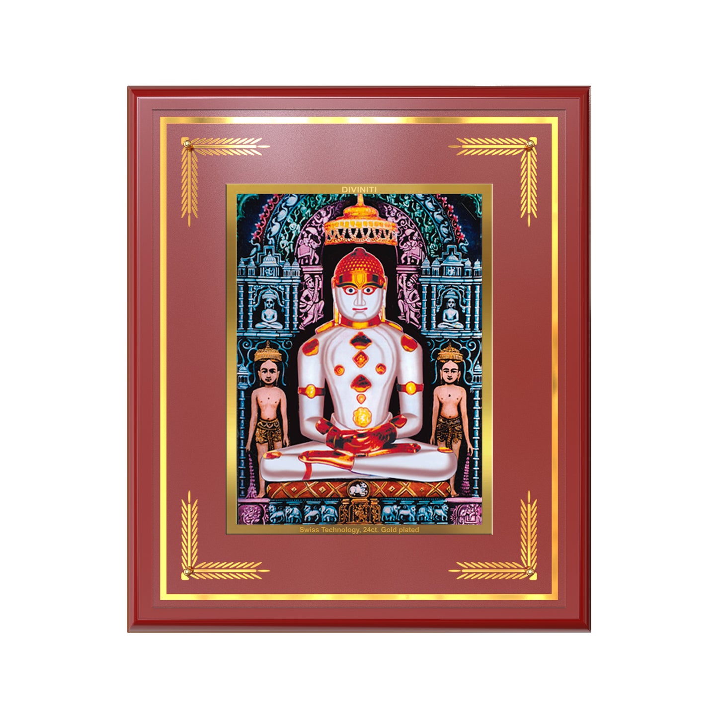 Adinath | Adishwara Tirthankara Rishabhanatha for Wall Mount Photo Frame in 24K Gold Plated Foil