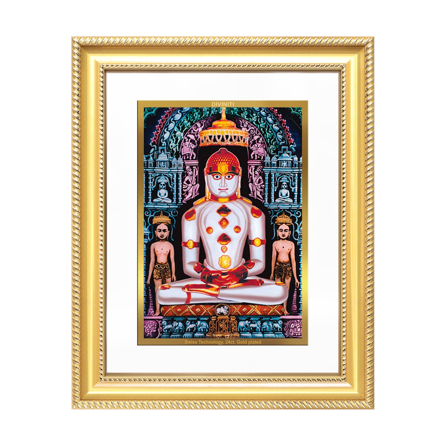 Adinath | Adishwara Tirthankara Rishabhanatha for Wall Mount Photo Frame in 24K Gold Plated Foil