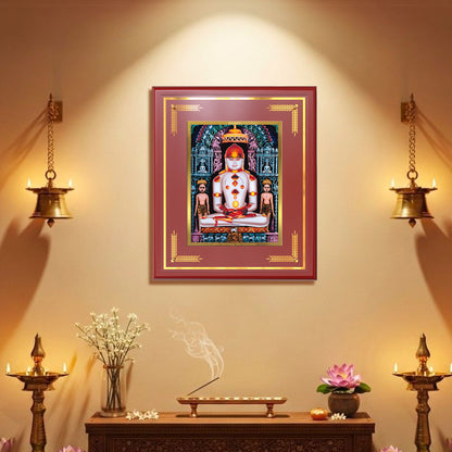 Adinath | Adishwara Tirthankara Rishabhanatha for Wall Mount Photo Frame in 24K Gold Plated Foil